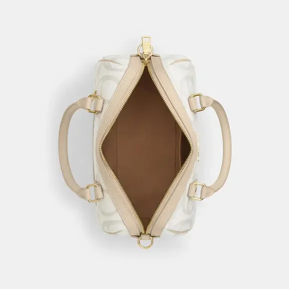 ⭐️Coach NWT Rowan Satchel In Sketch Signature Canvas / Crossbody & Gold Hardware - Picture 3 of 10